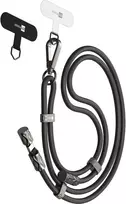 USB laidas ER Power smycz telefonui su ER POWER Snake Lanyard USB-C/USB-C 240 W 1,5 m laidu, juodas (ERPWSL-BK)