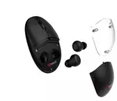 Pelė C-Tech Z TWS ausinėmis Dual mode WLM-21, belaidė, BT5.0 + 2,4 GHz, 1600 DPI, 3 mygtukai, USB nano imtuvas, juoda (WLM-21BK)