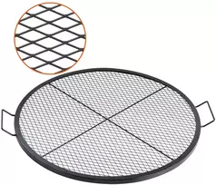 Apvali plieninė barbekiu grotelė, skersmuo 91 cm, keliamoji galia iki 20 kg, X formos laikiklis