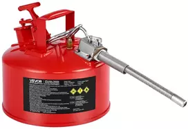 Saugus benzino kanistras, raudonas, 9,5 l, II tipo, su lanksčiu metaliniu snapeliu