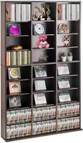 Daugiaaukštė medijų laikymo spintelė iki 756 CD/DVD, 27 skyriai, reguliuojamos lentynos