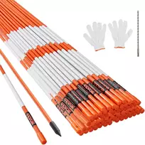Kelio ženklinimo stulpeliai stiklo pluošto, 100 vnt., 0,78x121,5 cm, oranžiniai su atšvaitine juosta