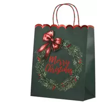 Party Deco Dovanų maišelis Decoris 374248. 12 cm x 32 cm x 26 cm. Žalias