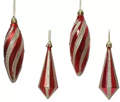TFT Kalėdinės eglutės žaisliukas Decoris 028106. auksinis/raudonas, plastikas