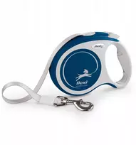 Flexi Comfort Plus, automatinis pavadėlis, šunims, mėlynas, L, 5 m, juosta, iki 60 kg (FL-6012)