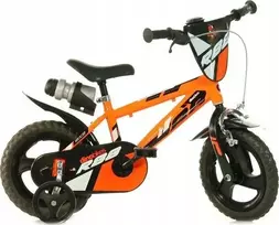 Kubisport Vaikiškas dviratis 12 colių su pagalbiniais ratukais oranžinis Dino Bikes (Kub_05-CSK5123K-OR)