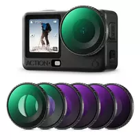 K&F CONCEPT 6 filtrų rinkinys DJI Osmo Action 6 kamerai su CPL, ND8–ND64 ir Juodas-Mist 1/4