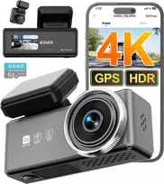 KAWA automobilinis vaizdo registratorius 4K su galine 1080P kamera, GPS, Wi-Fi 6 CJ5517