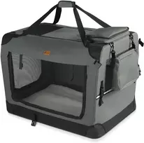VOUNOT sulankstomas transportavimo krepšys šunims ir katėms 70 × 52 × 52 cm, pilkas, 8425468232029
