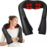 Brelley Shiatsu kaklo ir nugaros masažuoklis su šildymu, 8 masažiniais mazgais JHR2