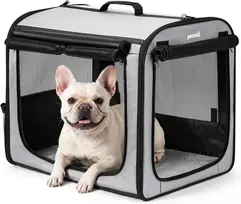pecute sulankstomas šunų transportavimo narvas automobiliui 61 × 45 × 52 cm PC-CC01