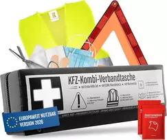 HELDENWERK automobilinis pirmosios pagalbos rinkinys 3 viename su įspėjamuoju trikampiu 1100144