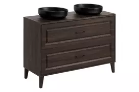 Pastatoma vonios spintelė su stalviršiu ir 2 praustuvais Dorothy Ristretto, 120 cm, ruda