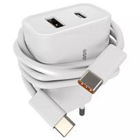 SPARTUSIS UNIVERSALUS USB-C USB ĮKROVIKLIS 20W 3A QC + LAIDAS TIPAS C PD 60W