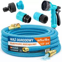 Lanksti išsiplečianti sodo žarna 5-15m 1/2" 3/4" su purkštuvu, jungtimis ir vožtuvu