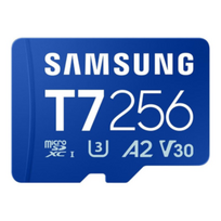 Samsung MicroSD card | T7 | 256GB | microSDXC | Flash memory class U3, V30, A2 | MB-MB256T/WW