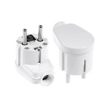 Kištukas Schuko, su įžeminimu, kabelinis baltas kampu 230V 16A
