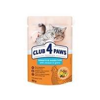 CLUB 4 PAWS PREMIUM “JAUTRUS VIRŠKINIMAS”. VISAVERTIS KONSERVUOTAS PAŠARAS SUAUGUSIOMS KATĖMS 0,80g.* 24vnt.