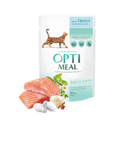 Optimeal™ VISAVERTIS KONSERVUOTAS PAŠARAS SUAUGUSIOMS KATĖMS SU UPĖTAKIU KREMINIAME PADAŽE 0,85g. * 12vnt.
