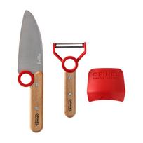 Opinel Le Petit Chef Red Vaikų virtuvės peilių rinkinys