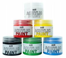 Profil+ akrilinių dažų rinkinys, 6 spalvos, skirtas tapybai ant drobės, popieriaus, gipso, 6 x 50 ml