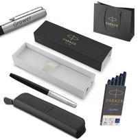 „Parker Jotter Originals Black“ plunksnakotis su graviravimu + dėklas ir rašalo kasetės / Dovanėlė moksleiviui ar studentui