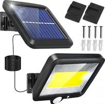 Saulės lempa RETOO E077 su 100 LED, judesio ir prieblandos jutikliais, 50W IP65, juoda