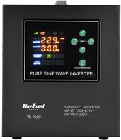 Rebel POWER-1500-LFP4 emergency power supply – a pure sine wave inverter with a 12V charging function, 230V, 1500VA/1050W | RB-4029 | 5901890135665