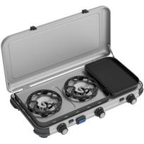 Campingaz Camping Kitchen 2 Multi Cook, gas cooker (grey, 2 hobs 2x 1.8 kW + grill plate 0.9 kW)