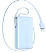 Joyroom JR-PR2L Power Bank with Digital Display C+U+U PD 35W 10000 mAh with Built-in Retractable 2x Type-C Lanyard cable 0.7m / blue