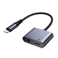 Joyroom SY-L01 Adapter DAC 2-in-1 Lightning to Lightning/3.5mm Mini Jack, 2.4A, 0.12m / black