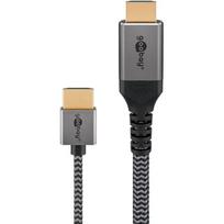 Goobay Plus Slim High Speed ??HDMI Cable with Ethernet, 8K @ 60Hz (Grey, 2 Meters)
