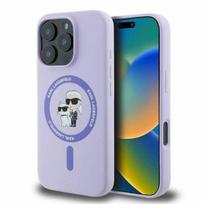 Nugarėlės dėklai Karl Lagerfeld Apple iPhone 16 Pro  Liquid Silicone Karl and Choupette MagSafe Case Purple