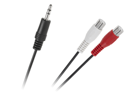 TV, SAT, HDMI, DVI kabeliai ir priedai // HDMI, DVI, AUDIO jungiamieji laidai ir priedai // Kabel  Jack 3.5 wtyk-2 gniazda RCA  25cm