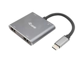 Equip USB-C 4-in-1 Dual HDMI Adapter, USB-C Hub with Dual HDMI USB 3.2 Gen 1 and 100W USB PD, USB-C MST Adapter for Dual Monitors