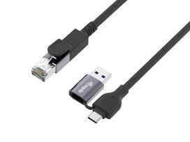 Equip 2 in 1 USB-C + A to RJ45 Gigabit Ethernet Cable, 5.0m