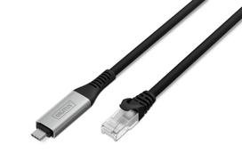 Digitus USB-C - RJ45 Ethernet cable, 1Gbit/s, 15m
