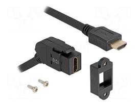 HDMI module | Keystone | HDMI socket,HDMI plug | 0.3m | Colour: black