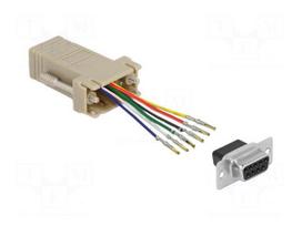 Adapter | D-Sub 9pin socket,RJ12 socket | grey | 6p6c