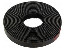 Tape: hook and loop | W: 19mm | L: 5m | Thk: 3.51mm | acrylic | black