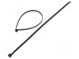Cable tie | L: 300mm | W: 6mm | black | nylon | 222N | 100pcs | Ømax: 70mm