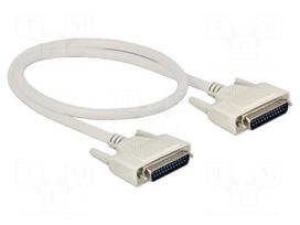 Cable | D-Sub 25pin plug,both sides | Len: 0.5m | beige | Øcable: 7mm