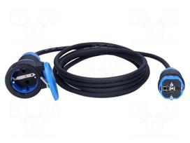 Extension lead | H07RN-F | 3G1.5mm2 | 10m | rubber | black | with flap