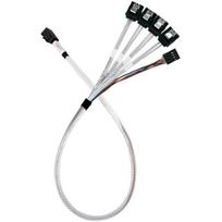 SilverStone adapter cable SST-CPS05-RE, mini-SAS SFF 8643 > 4x SATA light blue, 60cm