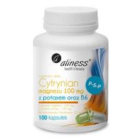 ALINESS Magnesium Citrate 100 mg with Potassium 150 mg, B6 (P-5-P) – dietary supplement – 100 capsules