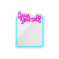 LED juostos // NEON FLEX LED strips // Neon mirror led love yourself błękit róż fmne01 forever light