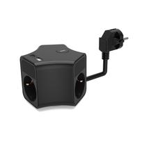Prekės namams // Ilgintuvai // Przedłużacz 3-gniazdowy schuko z włącznikiem i gniazdami usb-a i usb-c