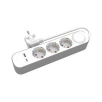 Prekės namams // Ilgintuvai // Przedłużacz 3-gniazdowy schuko z włącznikiem i gniazdami usb-a i usb-c