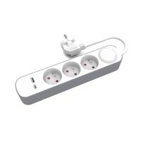 Prekės namams // Ilgintuvai // Przedłużacz 3-gniazdowy z włącznikiem i gniazdami usb-a i usb-c