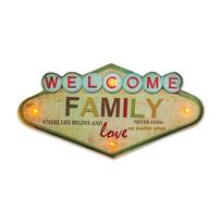 LED juostos // NEON FLEX LED strips // Znak metalowy retro led welcome family forever light